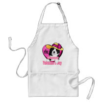 Border Collie Valentine's Day Gifts aprons