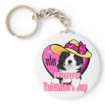 Border Collie Valentine's Day Gifts keychains