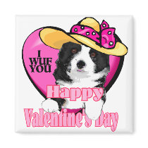 Border Collie Valentine's Day Gifts magnets