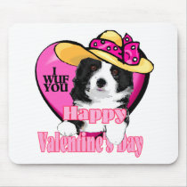 Border Collie Valentine's Day Gifts mousepads