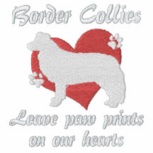 Border Collies Leave Paw Prints Embroidered Shirt