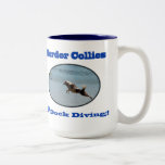Border collies love dock diving mugs mugs