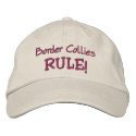 Border Collies Rule Embroidered Baseball Cap embroidered hats by SmilinEyesTreasures Border Collies Rule Embroidered Baseball Cap embroidered hats