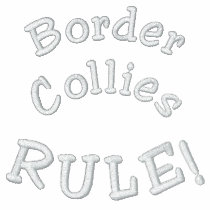Border Collies Rule Embroidered Ladies T Shirt embroidered shirts by SmilinEyesTreasures Border Collies Rule Embroidered Ladies T Shirt embroidered shirts