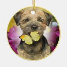 Border Terrier Butterfly Ornament