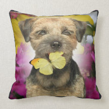 Border Terrier Butterfly Pillow