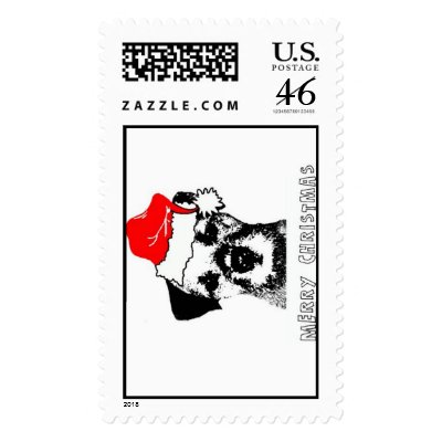 Border Terrier Christmas Stamp by IngridSpangler