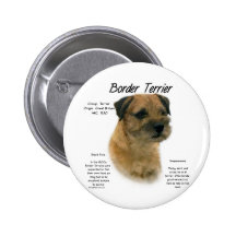 Border Terrier History Design Pinback Button