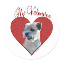 Border Terrier My Valentine - Sticker by GreyWolfCreation Border Terrier My Valentine - Sticker