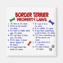 BORDER TERRIER Property Laws 2 Magnets