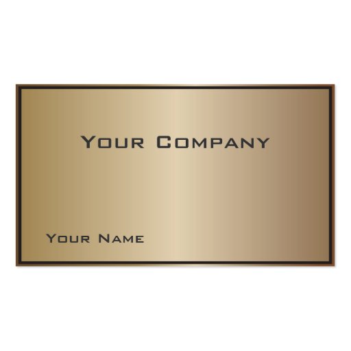 Bordered Bronze Corporate  Business Card (front side)