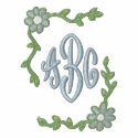 Bordered Floral Monogram Template embroidered shirts by Embroidery4U Bordered Floral Monogram Template embroidered shirts