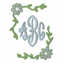 Bordered Floral Monogram Template embroidered shirts by Embroidery4U Bordered Floral Monogram Template embroidered shirts