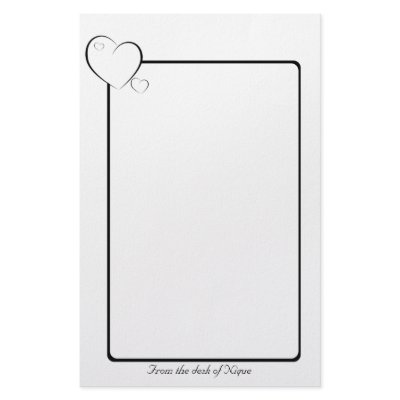 Bordered Hearts Black Stationery by NoteableExpressions