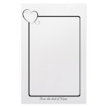 Bordered Hearts Black Stationery