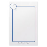 Bordered Hearts Saphire Stationery