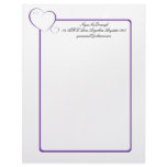 Bordered Hearts Tanzanite Letterhead