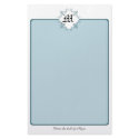 Bordered Monogram Teal Stationery stationery