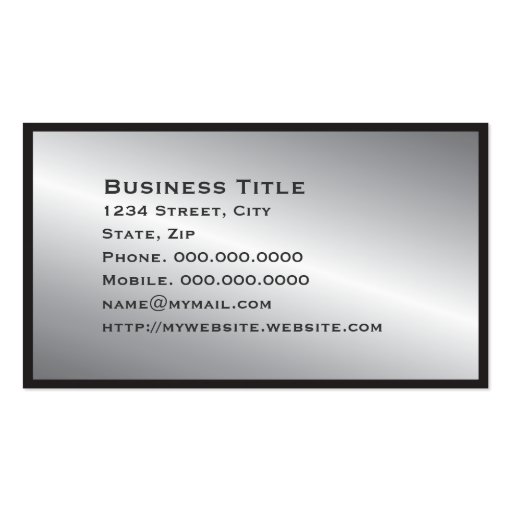Bordered Silver  Corporate  Business Card (back side)