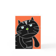 Bored Black Cat Card