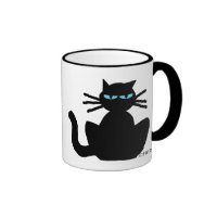 Bored Cat with Blue Eyes Coffee Mug