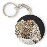 Bored leopard keychain