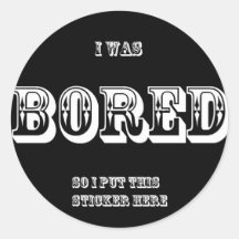 bored round sticker