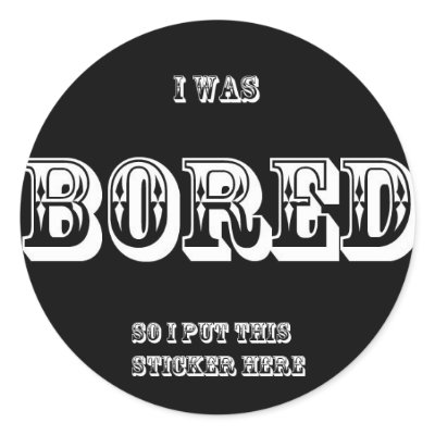 bored round sticker by AsinisterSMILE