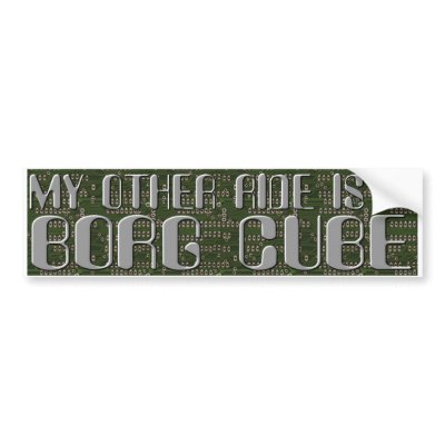 BORG CUBE BUMPER STICKER by Myassaboy