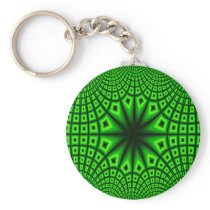 Borg Green Fractal Star Key Chains