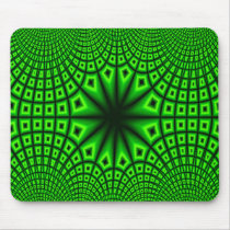Borg Green Fractal Star Mouse Pads