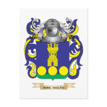 Borg-(Malta) Coat of Arms (Family Crest) Post Card