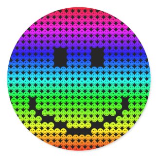 Borg Smiley Rainbow sticker