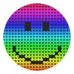 Borg Smiley Rainbow Round Sticker