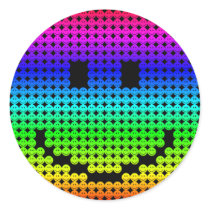 Borg Smiley Rainbow Round Sticker