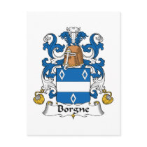 Borgne Family Crest postcards by coatsofarms Borgne Family Crest postcards