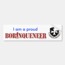 Borinqueneer orgulloso - pegatina para el parachoq etiqueta de parachoque