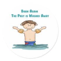Born Again Boy in Water stickers