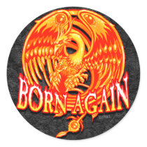 Born Again Phoenix Round Sticker