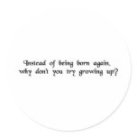 Born Again Round Sticker