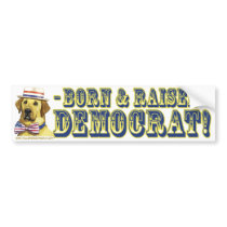 Born And Raised Democrat Bumper Sticker bumper stickers by yellowdogdemocrat Born And Raised Democrat Bumper Sticker bumper stickers