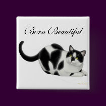 Born Beautiful Cat Pin buttons