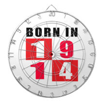 Born In 1914 Birthday Designs Dartboards