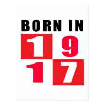 Born In 1917 Birthday Designs Postcard