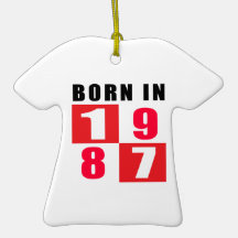 Born In 1987 Birthday Designs Christmas Tree Ornament