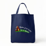 Born in a Barn Quote Grocery Tote bags