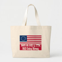 "Born on July 4, 1776" Flag Design Canvas Bag