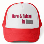 Born & Raised in Ohio (Red & Grey Design) Hat