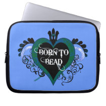 Born to Bead heart (blue) laptop sleeve electronics sleeves