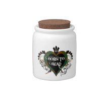Born to Bead heart candy jar (green) candy jars